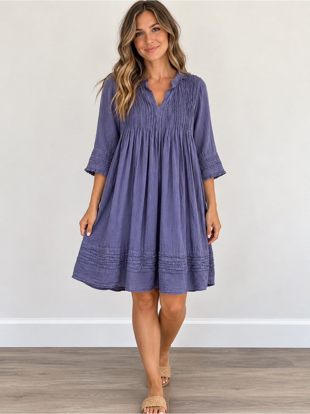 JP And Mattie Cotton Purple Dress Women L Sundance